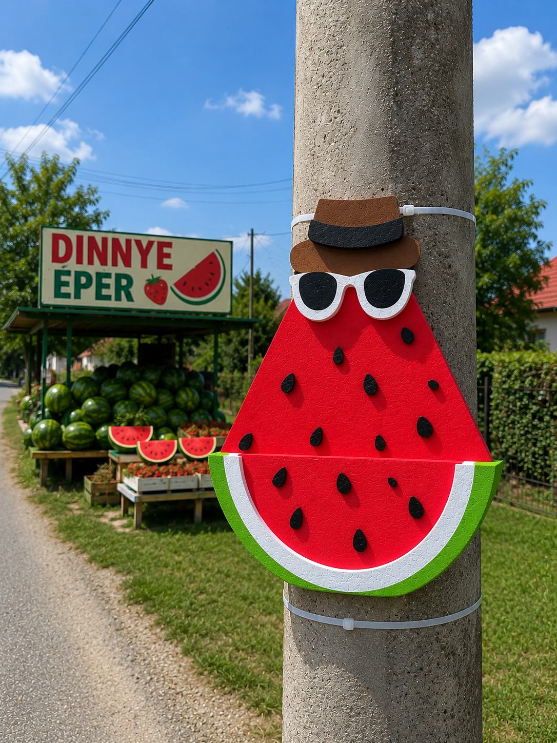 Figyelemfelkeltő dinnye dekoráció