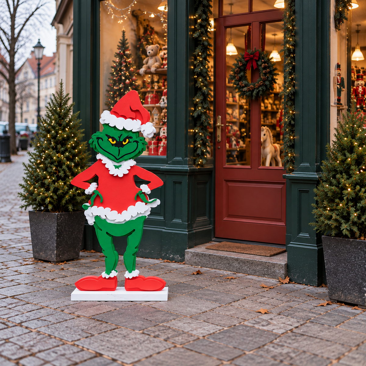 💚 Grincs (Grinch) karácsonyi dekoráció – 100 cm